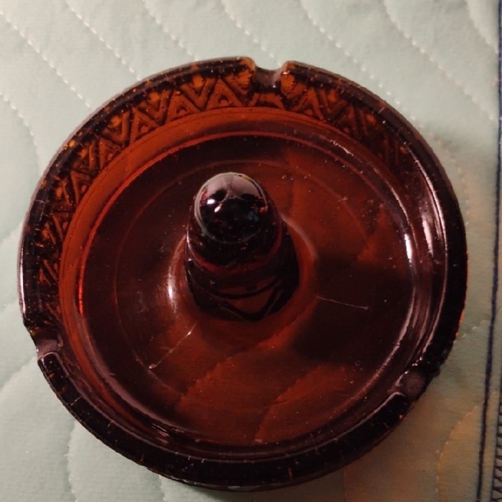 Vintage Brown Glass Ashtray